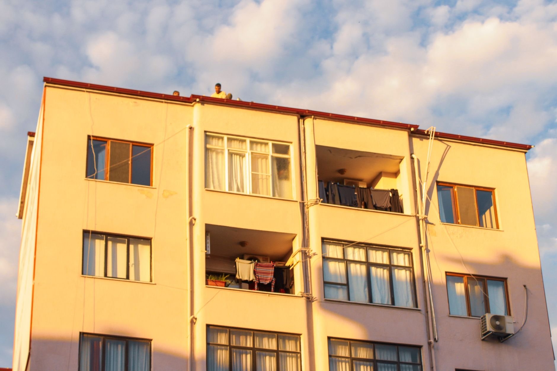 Apartment building at sunset — a well-maintained residential property.